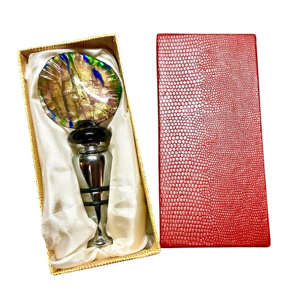 3/$20 💜 ART GLASS Wine Bottle Stopper Barware